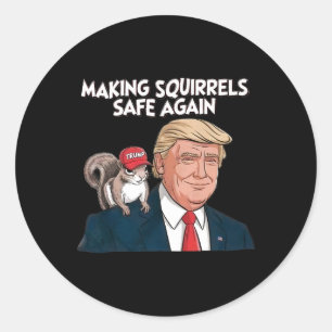 Eichhörnchen wieder sicher machen Trump 2024 Runder Aufkleber