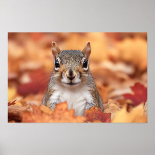 Eichhörnchen Wildtier Liebendes Porträt  Poster