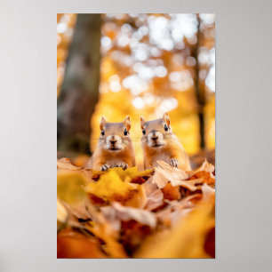 Eichhörnchen Wildtier Liebendes Porträt Poster