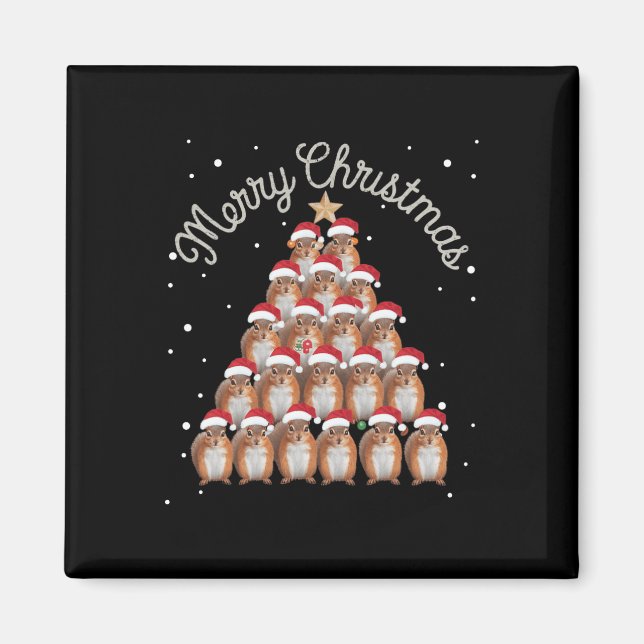 Eichhörnchen Xmas Tree Eichhörnchen Weihnachtsbaum Magnet (Vorne)