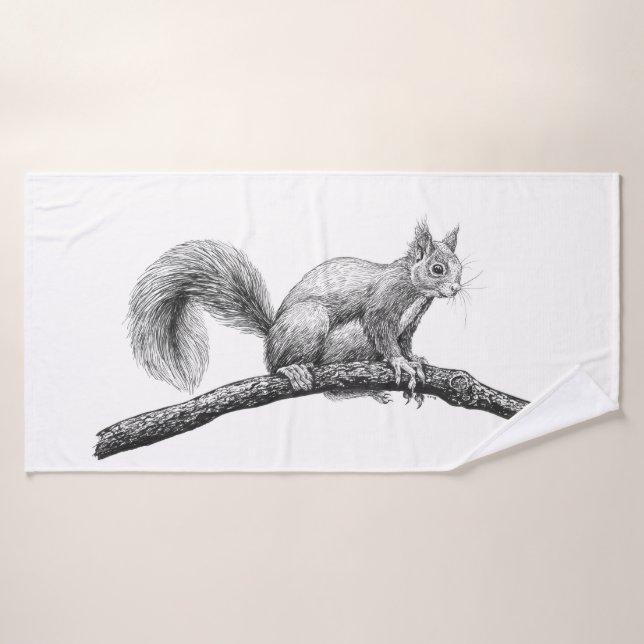 Eichhörnchen zeichnend badhandtuch set (Badehandtuch)