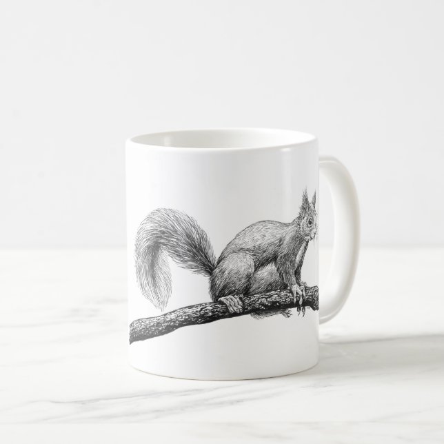 Eichhörnchen zeichnend kaffeetasse (VorderseiteRechts)