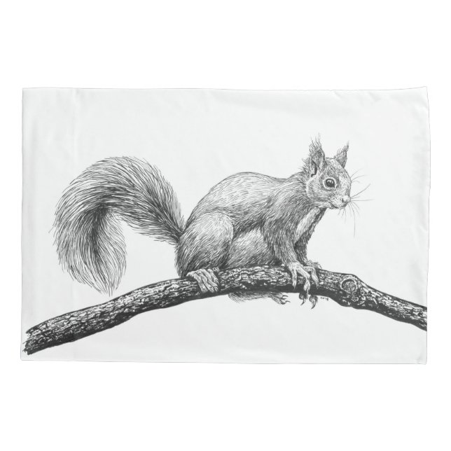 Eichhörnchen zeichnend kissenbezug (Rückseite)