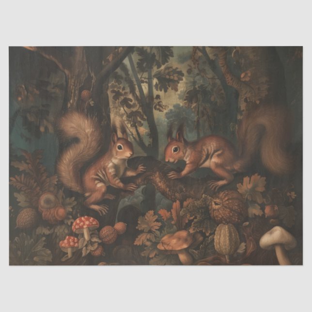 Eichhörnchen - Zierpapier für Ölgemälde Seidenpapier (Vorderseite)