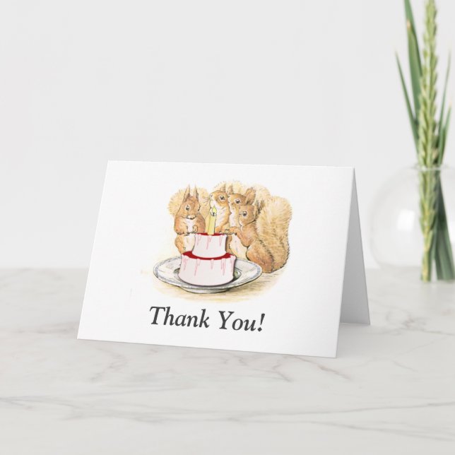 Eichhörnchen zum Geburtstag Danke-Karte Dankeskarte (Vorderseite)