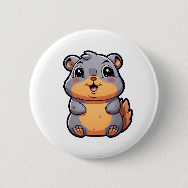 Eichhörnchenbild des Cartoon Button (Vorderseite)