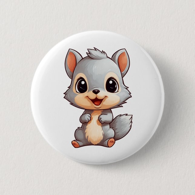 Eichhörnchenbild des Cartoon Button (Vorderseite)