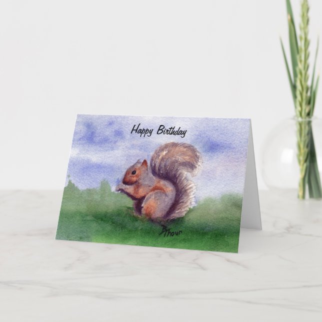 Eichhörnchenforschung zum Geburtstag Karte (Vorderseite)
