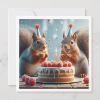 Eichhörnchenkarte, Einladung zum Geburtstag eines