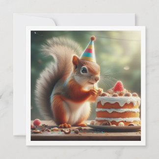 Eichhörnchenkarte, Einladung zum Geburtstag eines