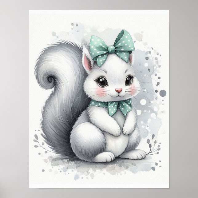 Eichhörnchenwälder Kinderzimmer Wall Art Poster (Vorne)