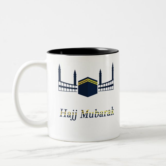 eid adha mubarak für alle Muslime auf der Welt Zweifarbige Tasse (Links)