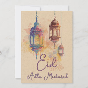 Eid Adha Mubarak Islamische Laternen Karte
