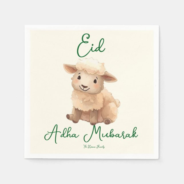 Eid Al Adha Beige Süße Schaf Abendessen  Serviette (Vorderseite)