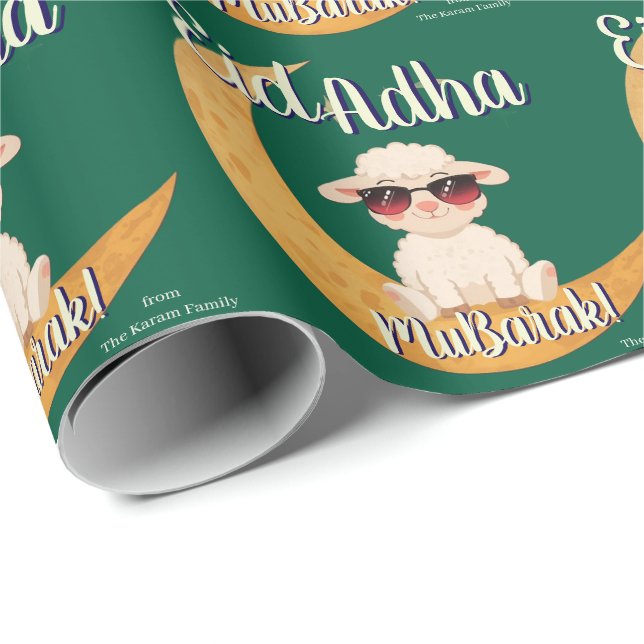 Eid Al Adha Cute Sheep Gift Wrap wrapping paper Geschenkpapier (Rolleneckpunkt)