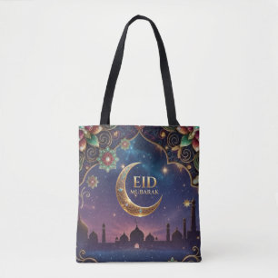 Eid Al Adha Feier Goldener Mond Sterne Tasche
