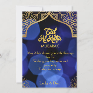 Eid Al Adha Golden Mandala Flach Grußkarte zum Fei Einladung