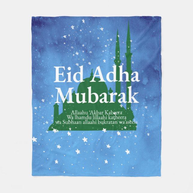 Eid Al-adha Mubarak Fleecedecke (Vorderseite)