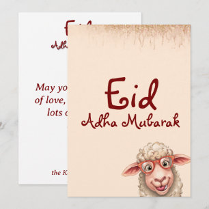 Eid Al Adha Mubarak Lustige Schaf-Grußkarte Einladung