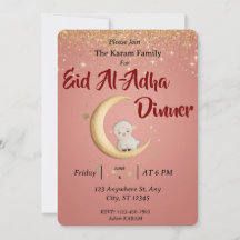 Eid Al Adha Mubarak Pink Modern