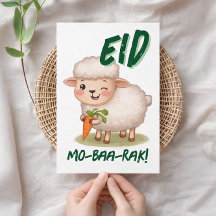Eid Al Adha Mubarak Süße Schaf-Grußkarte