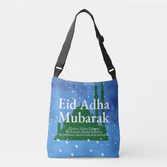 Eid Al-adha Mubarak Tragetaschen Mit Langen Trägern (Vorderseite)