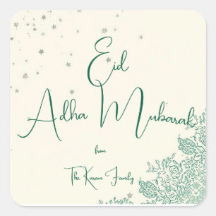 Eid Al Adha Personalisiertes Eid Mubarak Quadratischer Aufkleber