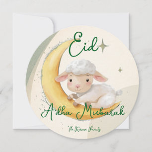 Eid Al Adha staubgrün süßes Schaf  Karte