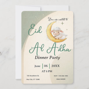 Eid Al Adha staubgrünes Schaf Abendgesellschaft Einladung