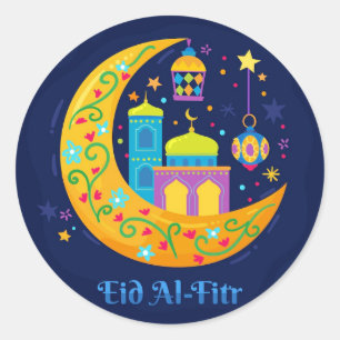 Eid Al Fitr Crescent Runder Aufkleber