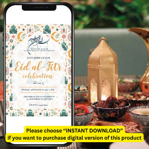 Eid Al Fitr Feier Eid Mubarak Party editierbar Einladung