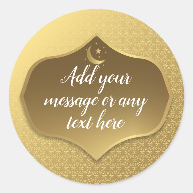 Eid Al-Fitr Gold Runder Aufkleber (Vorderseite)