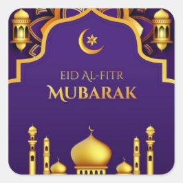 Eid Al-Fitr Greeting Quadratischer Aufkleber