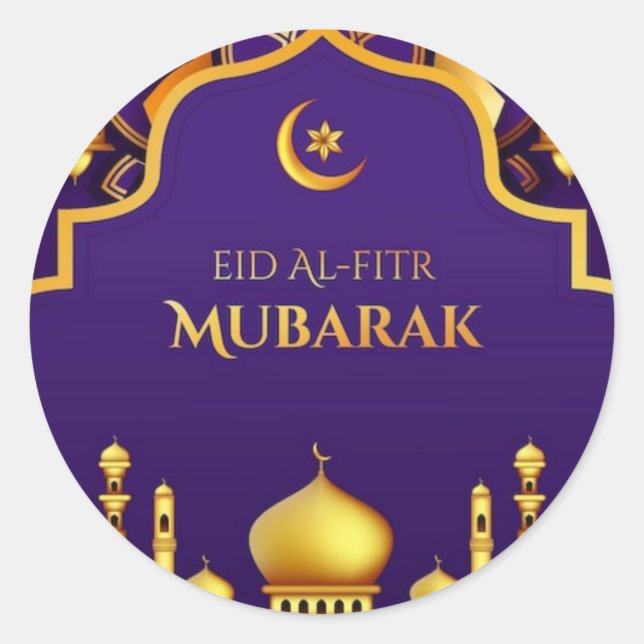 Eid Al-Fitr Grußaufkleber Runder Aufkleber (Vorderseite)