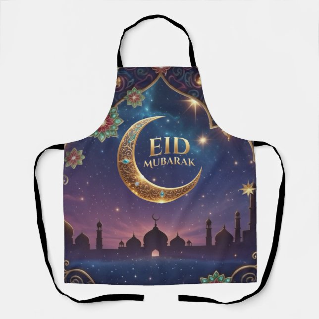 Eid al fitr Islamic celebration Gold And navy Schürze (Vorderseite)