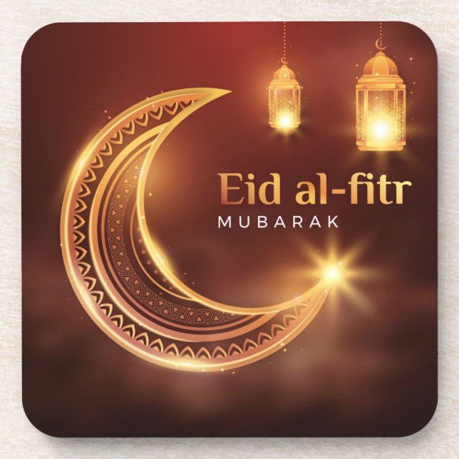 Eid Al-Fitr Mubarak Getränkeuntersetzer (Vorderseite)