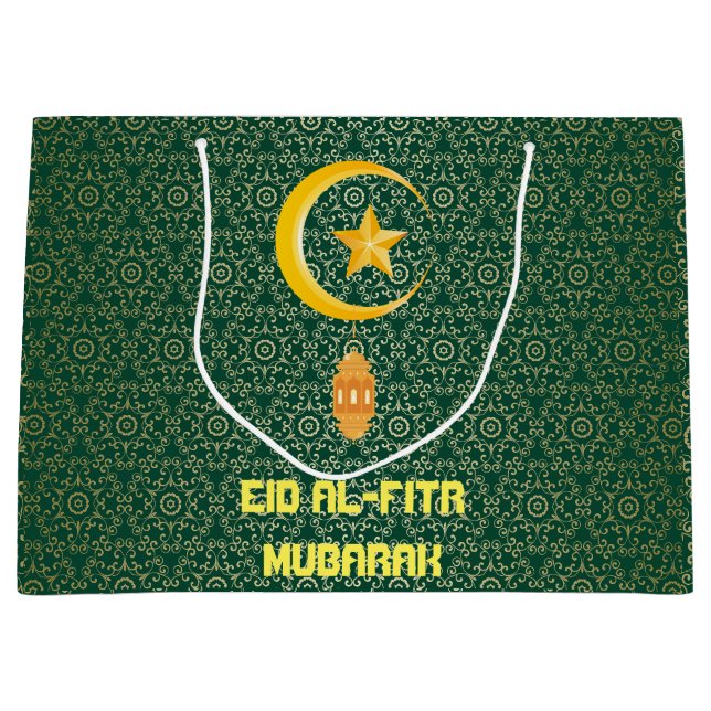 Eid al Fitr Mubarak Ramadan Kareem Moon Star Große Geschenktüte (Vorderseite)