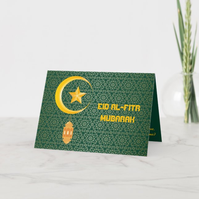 Eid al Fitr Mubarak Ramadan Kareem Moon Star Karte (Vorderseite)