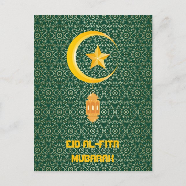 Eid al Fitr Mubarak Ramadan Kareem Moon Star Postkarte (Vorderseite)