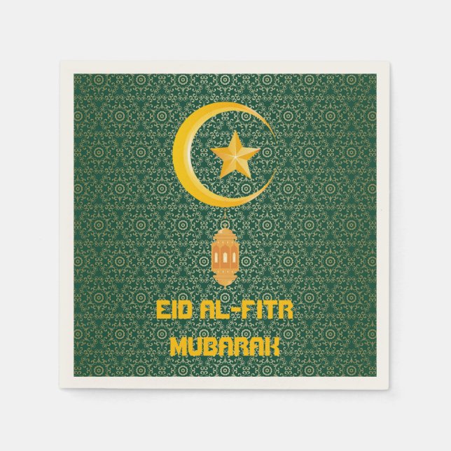 Eid al Fitr Mubarak Ramadan Kareem Moon Star Serviette (Vorderseite)
