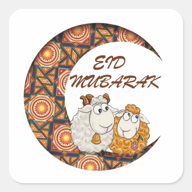 eid aladha mubarak 2023 quadratischer aufkleber (Vorderseite)