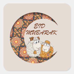 eid aladha mubarak 2024 quadratischer aufkleber