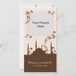 Eid Brown Pink Swirl Cartes photos