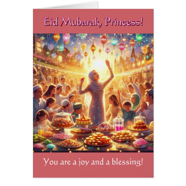 Eid Card for Girls - Prinzessin Eid Mubarak (Vorne)