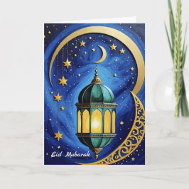 Eid Crescent Stars und Moon Karte