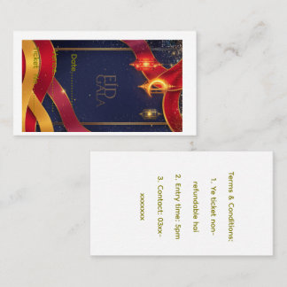Eid-Feier-Ticket - Rot-Gold-Band-Design Visitenkarte