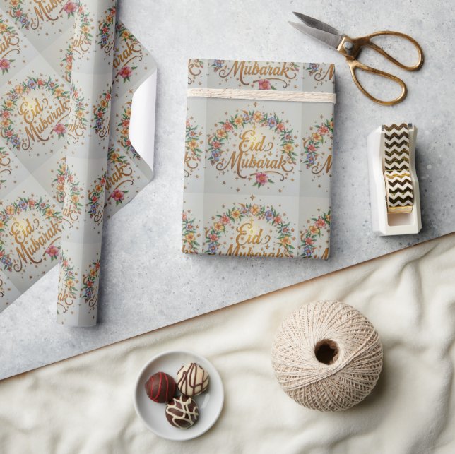 Eid Gift Wrapping Paper EID Mubarak Gift Paper  Geschenkpapier (Kunsthandwerk)