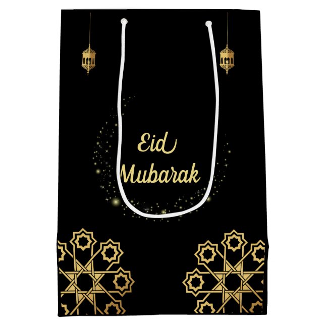 Eid goldener Mubarak fertigen besonders an Mittlere Geschenktüte (Rückseite)