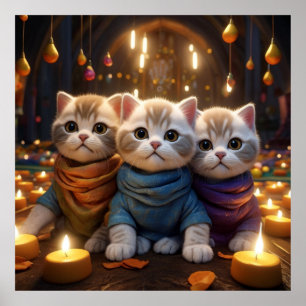 Eid Kittens & Candlelight Wishings Poster