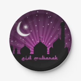 Eid Moscheen-lila Nacht - Papierplatte Pappteller